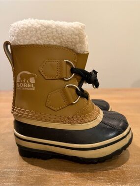 Sorel Toddler Yoot Pac Winter Boots Waterproof Insulated Tan Black Sz 6